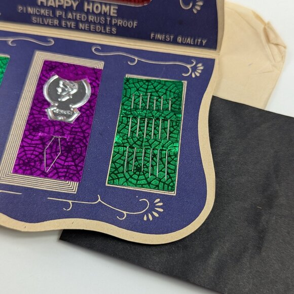 Happy Home Vintage Needle Book 21 Nickel Plated Needles & Threader Japan NEW - Picture 5 of 9